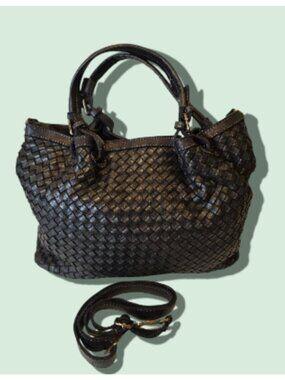 Genuine Woven Leather Women's Bag Made in Italy